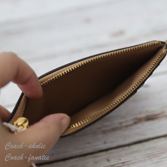 NWT Tory Burch Thea Small Pebble Leather Flat Wallet Crossbody in Tiramisu - Picture 8 of 14